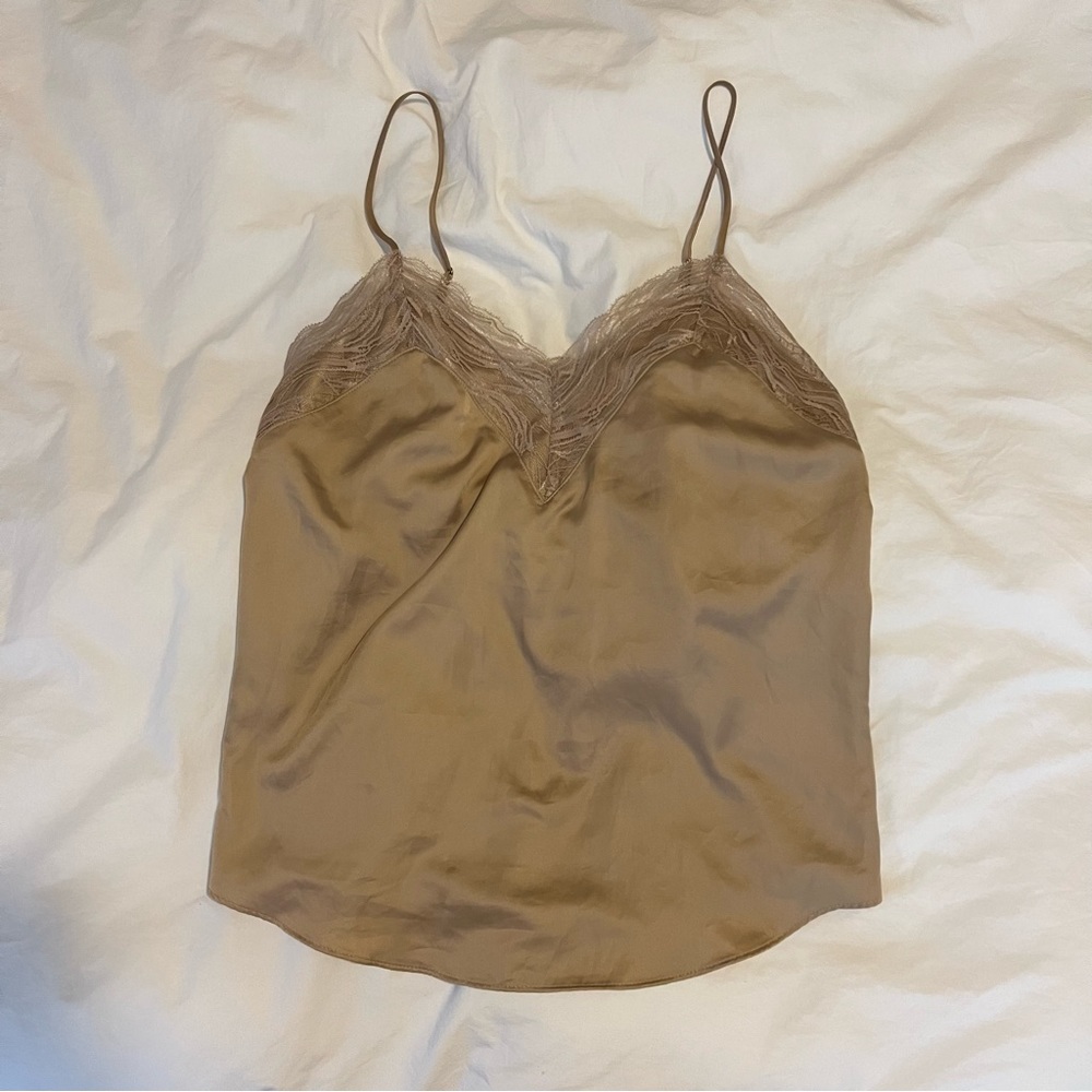 Express Brown Lace Slip Top